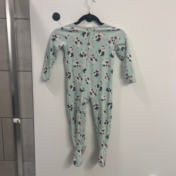 Just One You by Carter's Dairy Cow Print Full Zip Footed Pajama Sleeper, Size 3T - Picture 1 of 9
